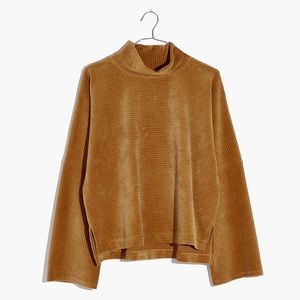 Madewell Texture & Thread Velour Corduroy Mockneck Top